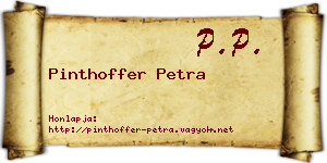 Pinthoffer Petra névjegykártya
